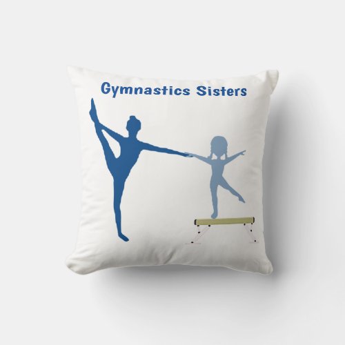 Gymnastics Sisters Throw Pillow