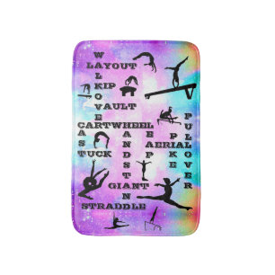 Gymnastics Skills Crosswords Bath Mat