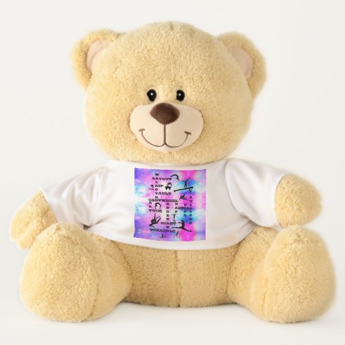 Gymnastics Skills Crosswords Custom Teddy Bear