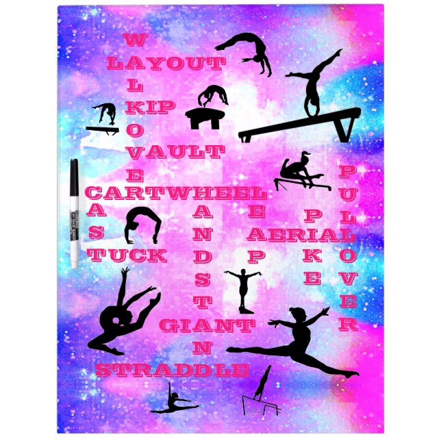 Gymnastics Skills Crosswords Dry Erase Board (Front)