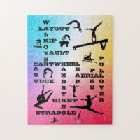 Gymnastics Skills Crosswords Rainbow Stars Jigsaw Puzzle
