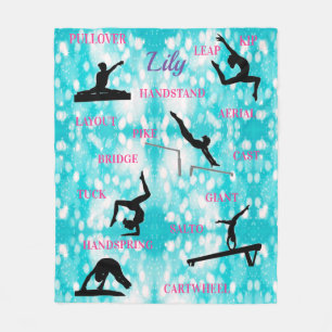 Gymnastics Skills Fleece Blanket w/ Name