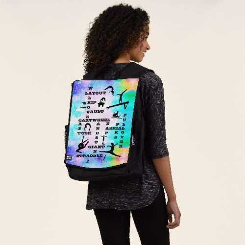 Gymnastics Skills Gymnast Crosswords Backpack