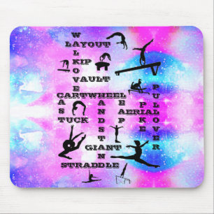 Gymnastics Skills Hologram Crossword Mousepad