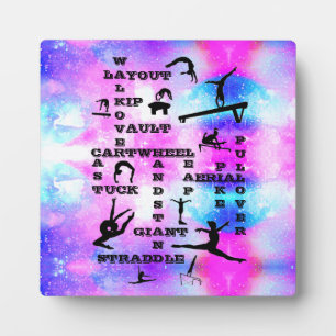 Gymnastics Skills Tabletop Plaque with Easel