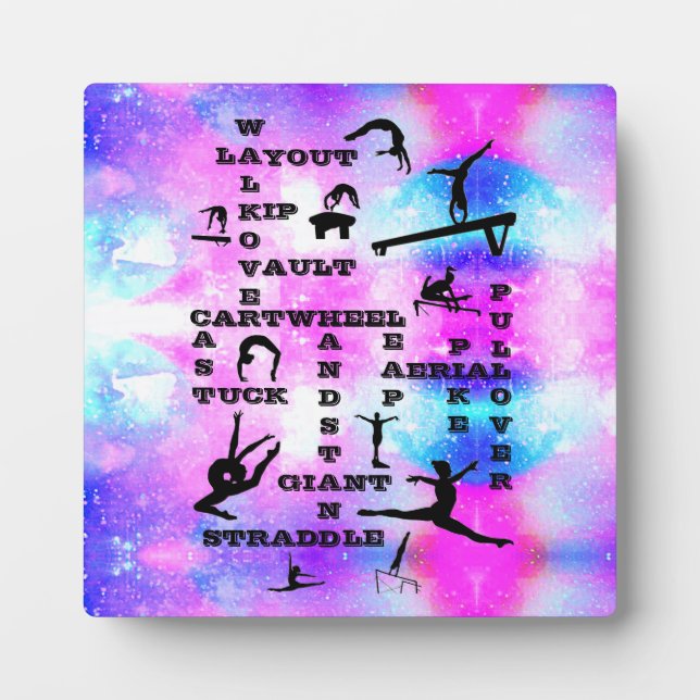 Gymnastics Skills Tabletop Plaque with Easel (Front)