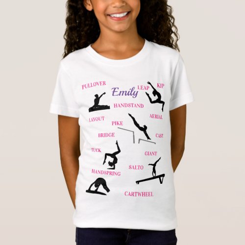 Gymnastics Skills Typography T_Shirt