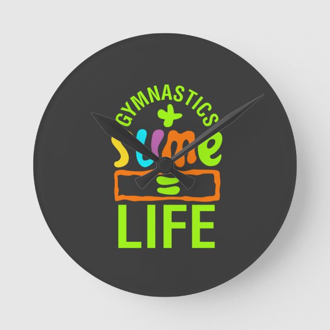 Gymnastics & Slime Round Clock (Front)