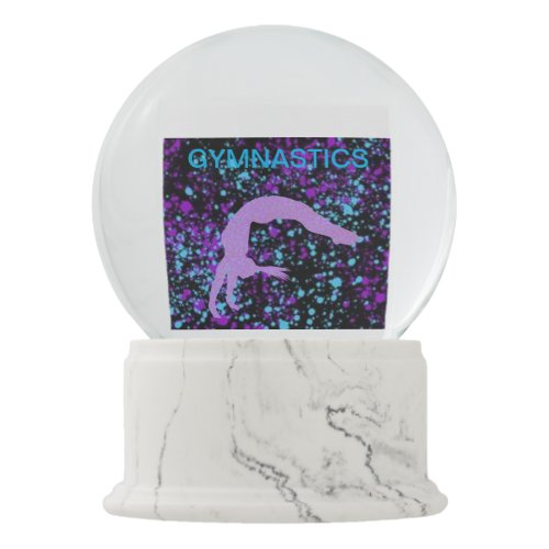 GYMNASTICS Snow Globe with silver snow confetti