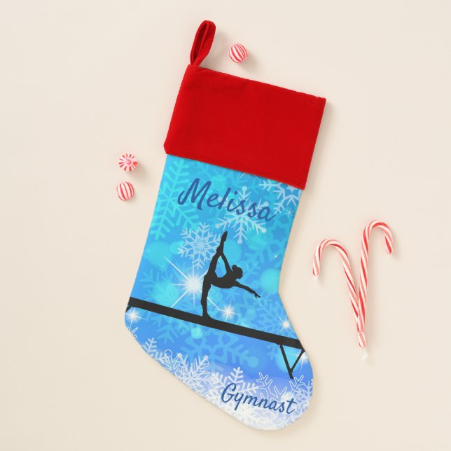 Gymnastics Snowflake Christmas Stocking (Front)