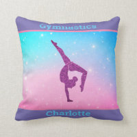 Gymnastics Sparkle Pastel Girly Throw Pillow