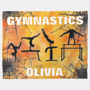 Gymnastics Spooky Spiderweb Halloween Fleece Blanket