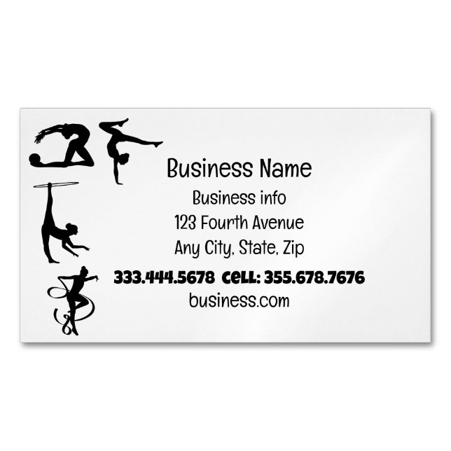 Gymnastics Sport Fitness Rythmic  Business Card Magnet (Front)