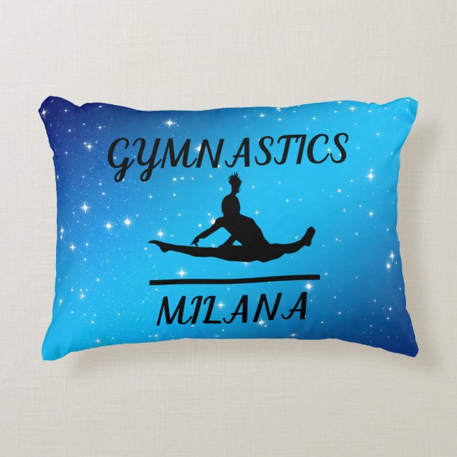 Gymnastics Star Personalized Throw Pillow (Front)