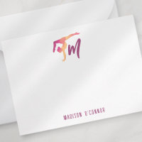 Gymnastics Stationery | Monogram Initial Pose