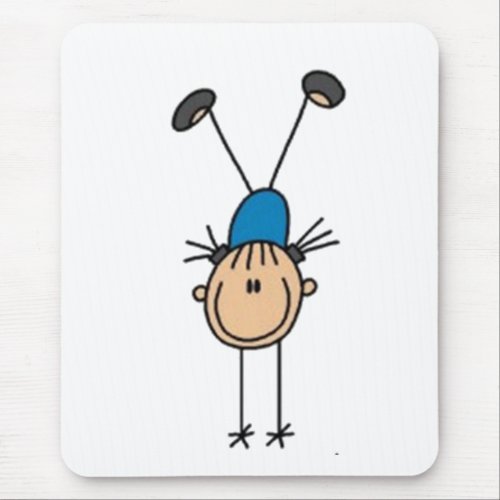 Gymnastics Stick Figure Mouse Pad