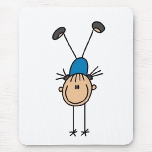 Gymnastics Stick Figure Mouse Pad (Front)