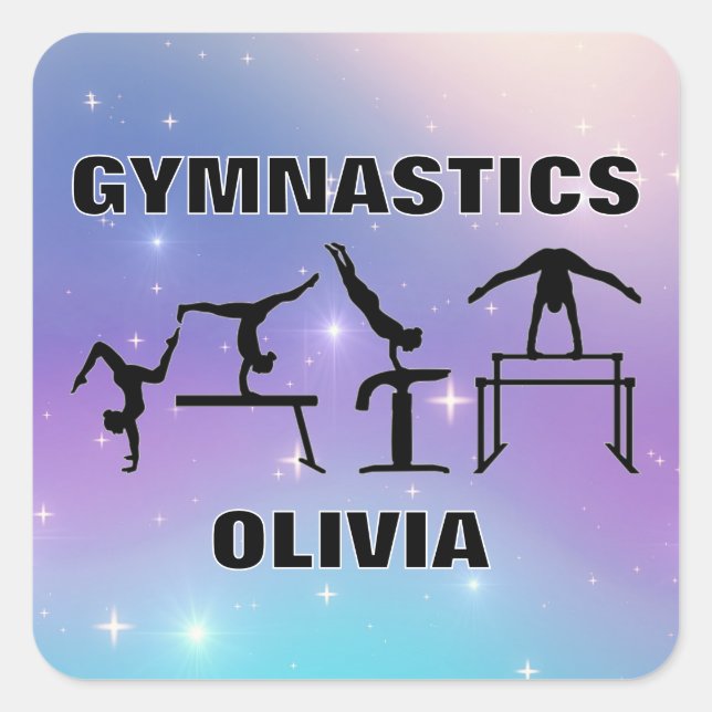 Gymnastics Sticker Purple Turquoise  (Front)