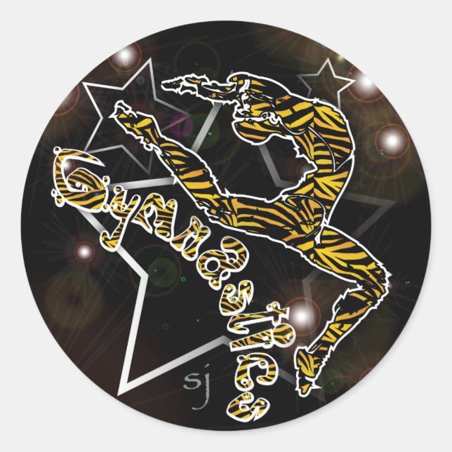Gymnastics Sticker Tiger Black (Front)