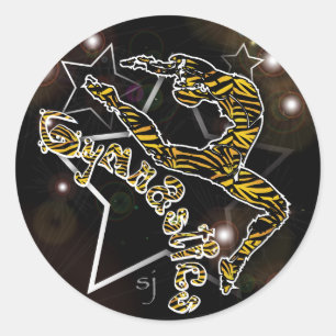 Gymnastics Sticker Tiger Black