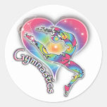 Gymnastics Sticker With Heart And Rainbow at Zazzle