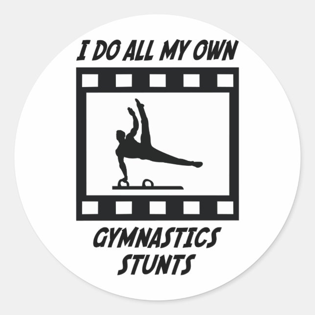 Gymnastics Stunts Classic Round Sticker (Front)