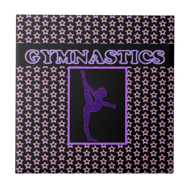 GYMNASTICS Super Stars Everywhere   Ceramic Tile (Front)