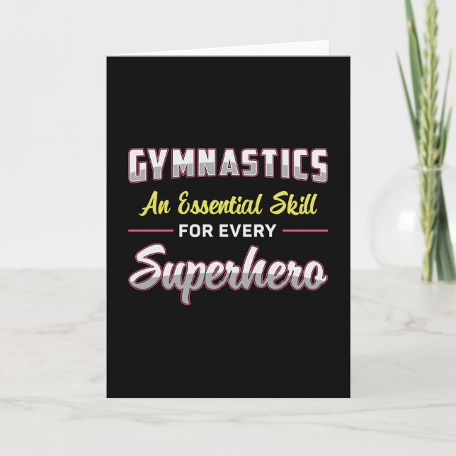 Gymnastics Superhero Acrobat Bars Beam Gymnast Card (Front)
