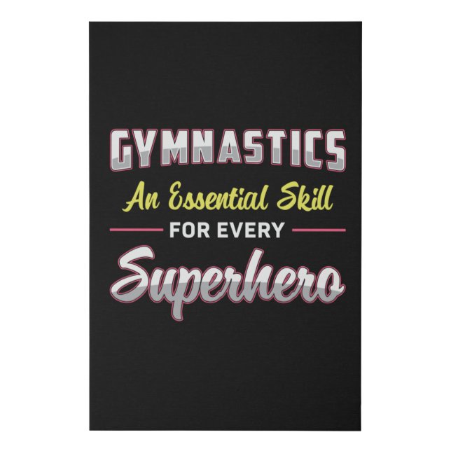 Gymnastics Superhero Acrobat Bars Beam Gymnast Faux Canvas Print (Front)