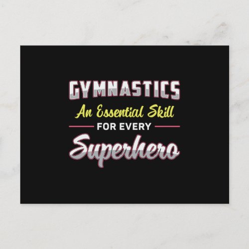 Gymnastics Superhero Acrobat Bars Beam Gymnast Postcard