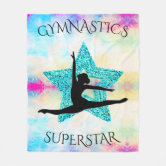 Gymnastics Blanket / Girls Gymnastics Skills Crosswords Sherpa Fleece order Blanket