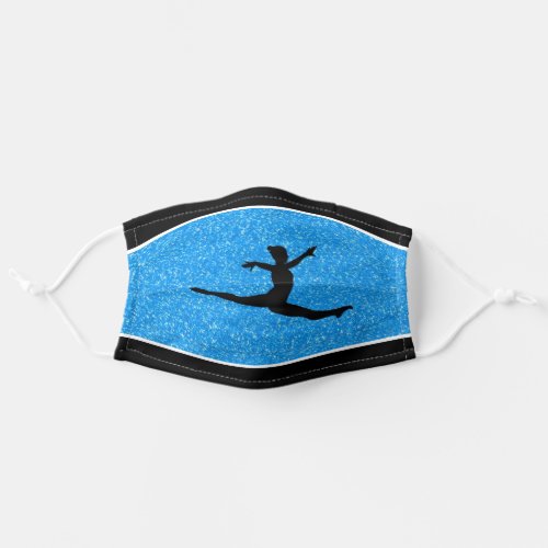 Gymnastics Switch Leap Blue Sparkle Face Mask