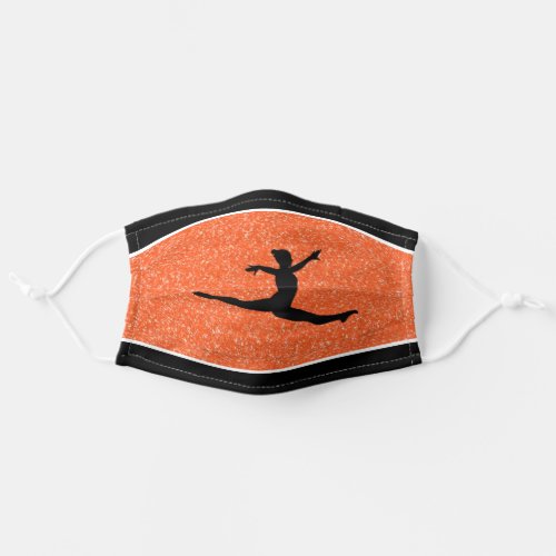 Gymnastics Switch Leap Orange Sparkle Face Mask