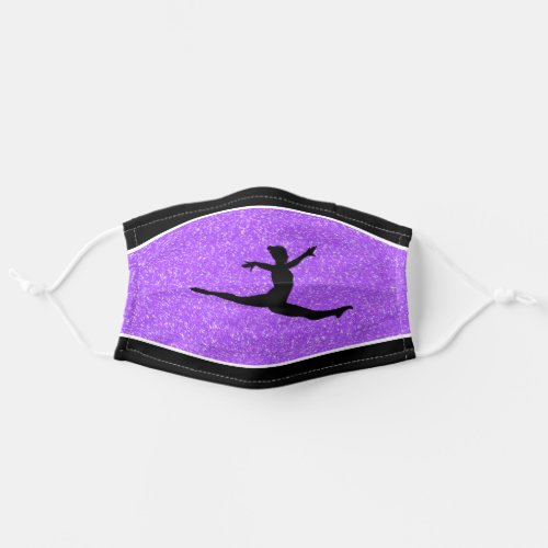 Gymnastics Switch Leap Purple Sparkle Face Mask