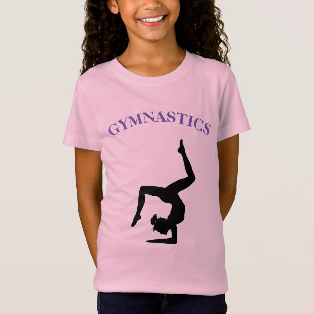 Gymnastics T-Shirt for Girls Personalized (Front)