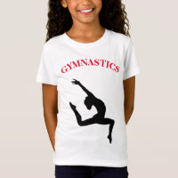 Gymnastics T-Shirt Leap Red / Black with Name