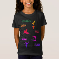 Gymnastics T-Shirt - Vault, Bars, Beam, Floor