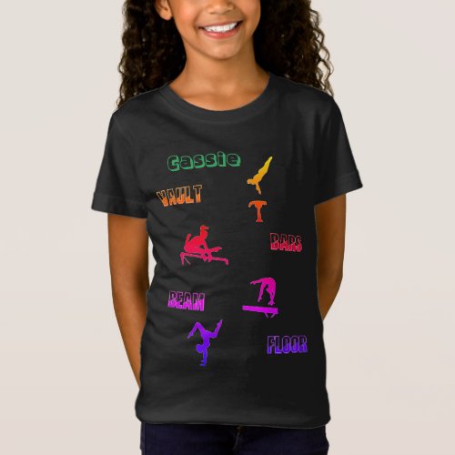 Gymnastics T_Shirt _ Vault Bars Beam Floor