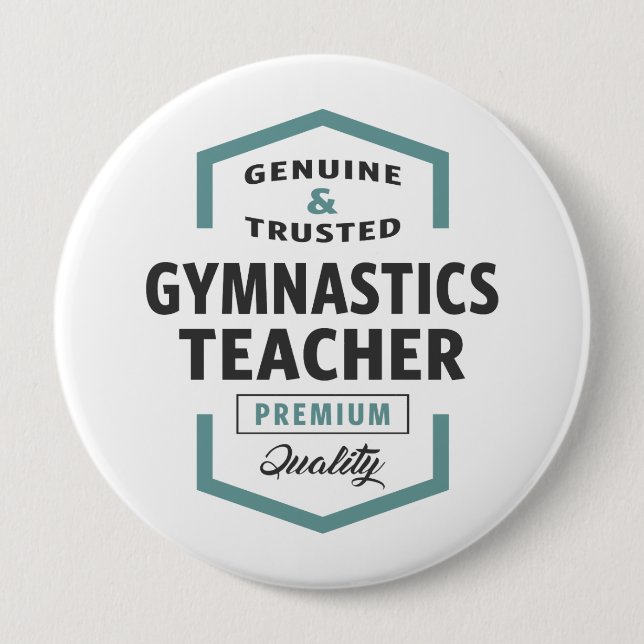 Gymnastics Teacher Logo Gifts. Pinback Button (Front)