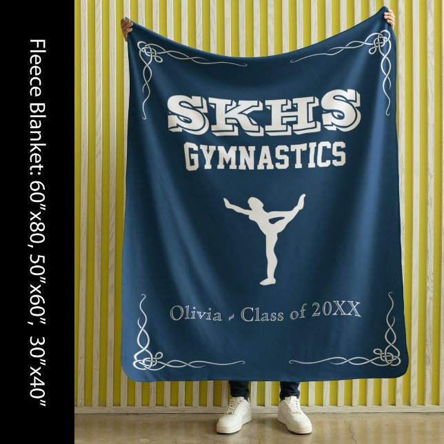 Gymnastics Team Fleece Med White Text Blanket (Gymnastics Team Fleece Med White Text Blanket)