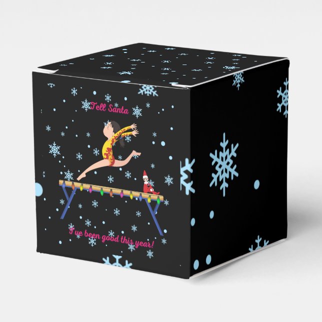 Gymnastics Tell Santa I've Been Good This Year  Favor Boxes (Front Side)
