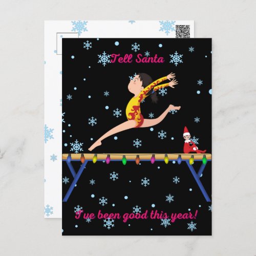 Gymnastics Tell Santa Ive Been Good This Year   Postcard