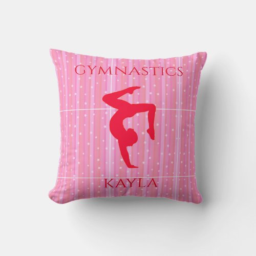 Gymnastics throw pillow  Personalized name Throw Pillow