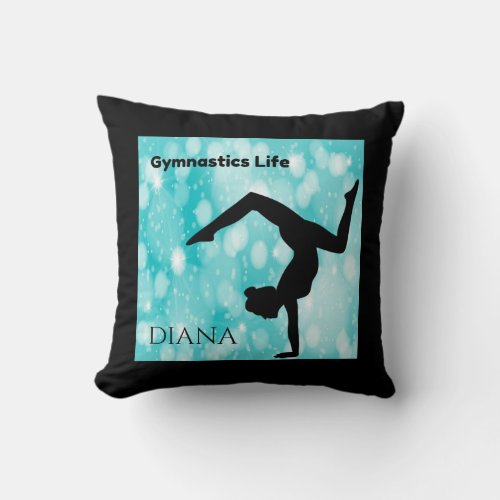 Gymnastics throw pillow personalized name throw pillow