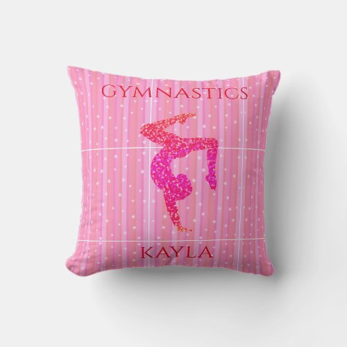 Gymnastics throw pillow  Personalized name Throw Pillow