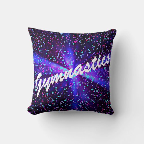 Gymnastics Throw Pillow with Name of Gymnast