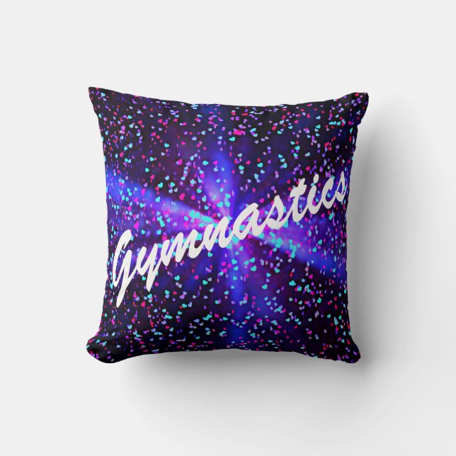 Gymnastics Throw Pillow with Name of Gymnast (Front)