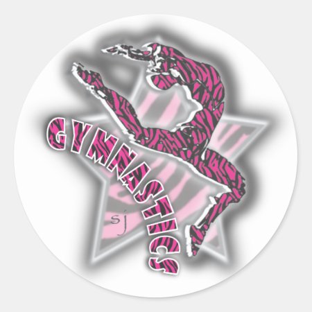 Gymnastics Tiger Star Sticker Pink