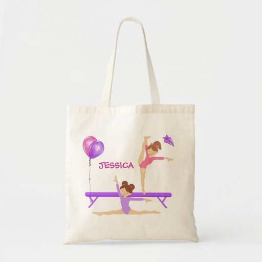 Gymnastics tote bag personalized | Zazzle