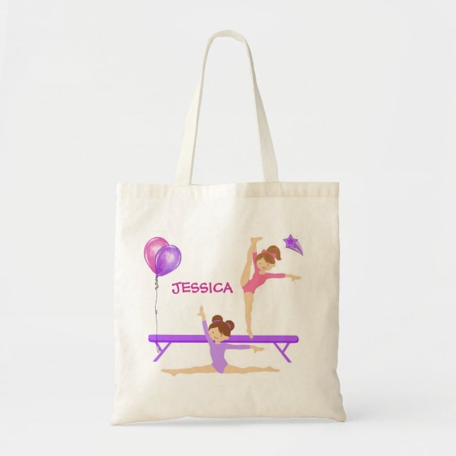 Gymnastics tote bag personalized (Front)